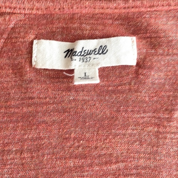 Madewell high low tank too scoop neck size Large 100% Viscose heather orange - Picture 5 of 8